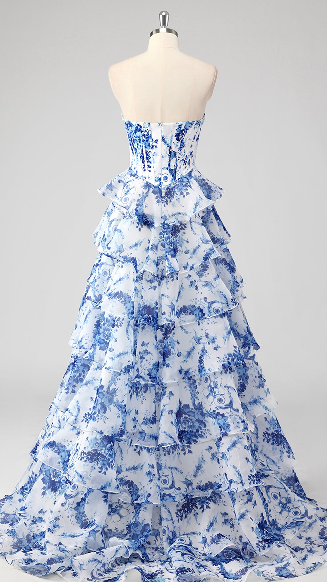 Sweetheart Sleeveless Floral Tiered A-Line Prom Dress Loveiss Sweetheart Sleeveless Floral Tiered A-Line Prom Dress Loveiss