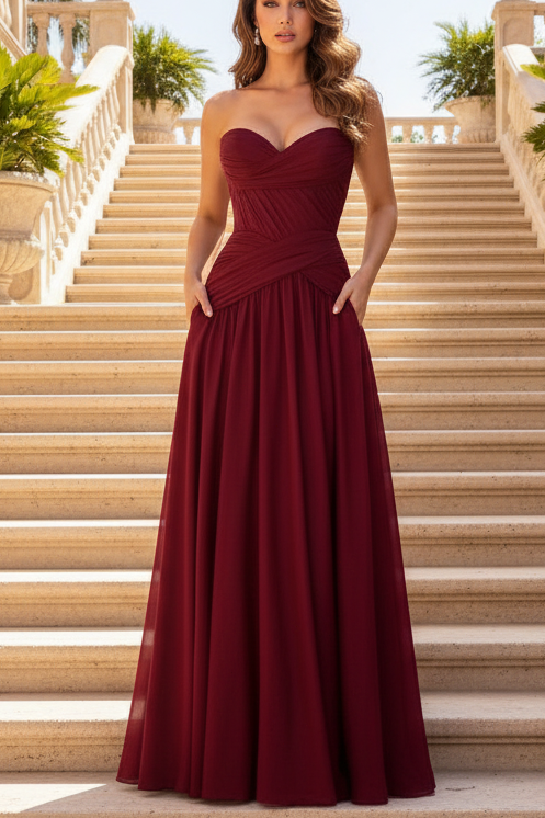 Sweetheart Pleated A-Line Prom Dress