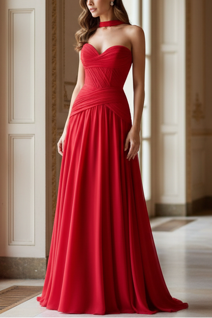 Sweetheart Pleated A-Line Prom Dress