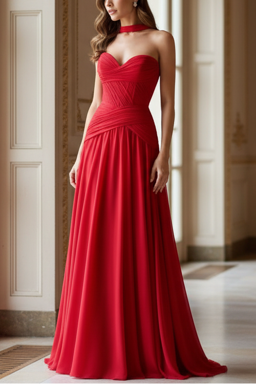 Sweetheart Pleated A-Line Prom Dress