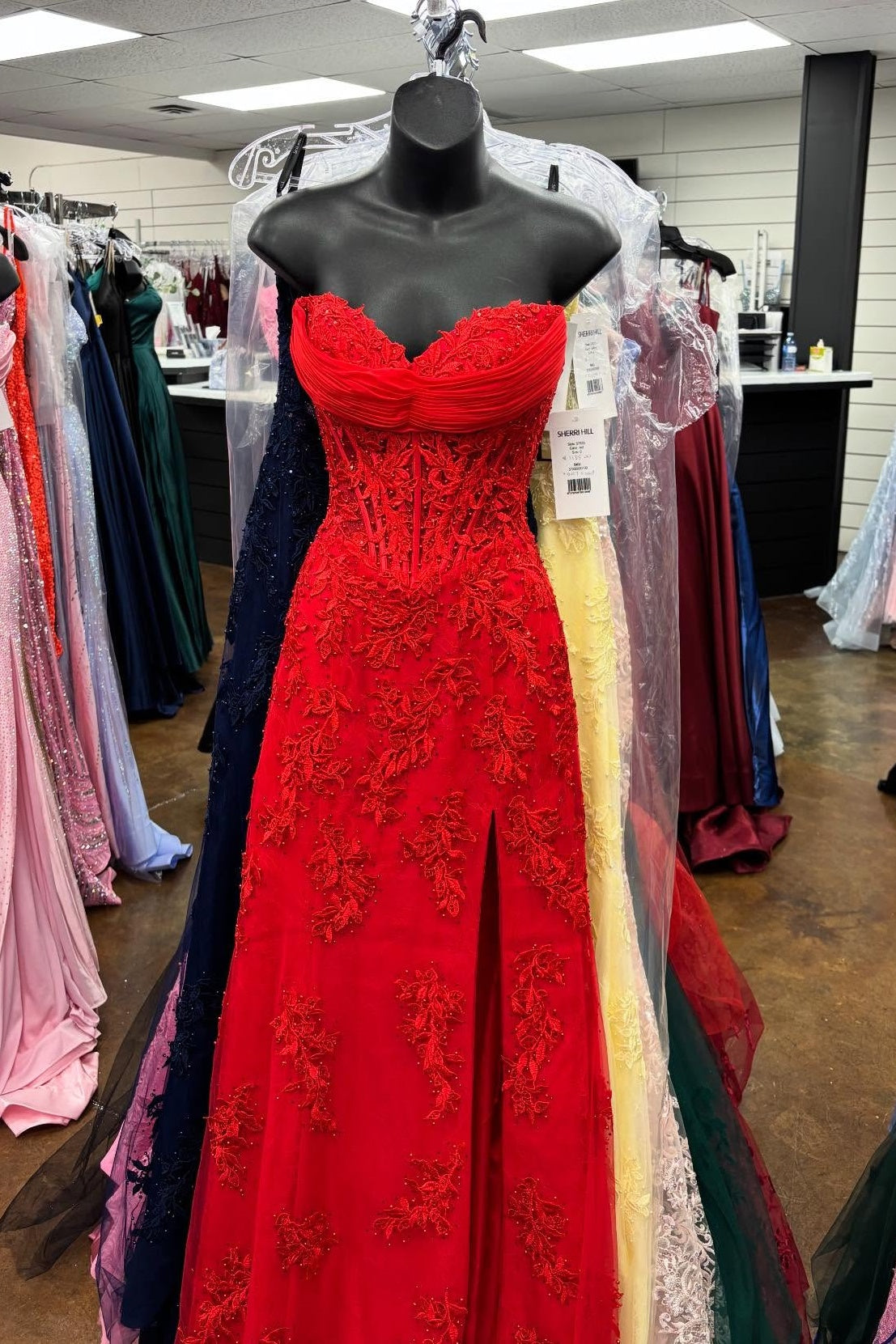 Light Blue Sweetheart Slit Mermaid Gown