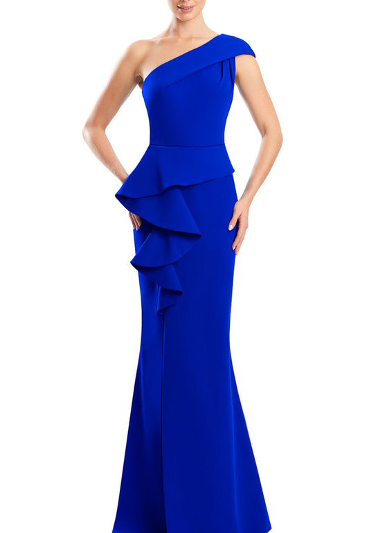 One Shoulder Sleeveless Ruffled Mermaid Mother of Bride Dress