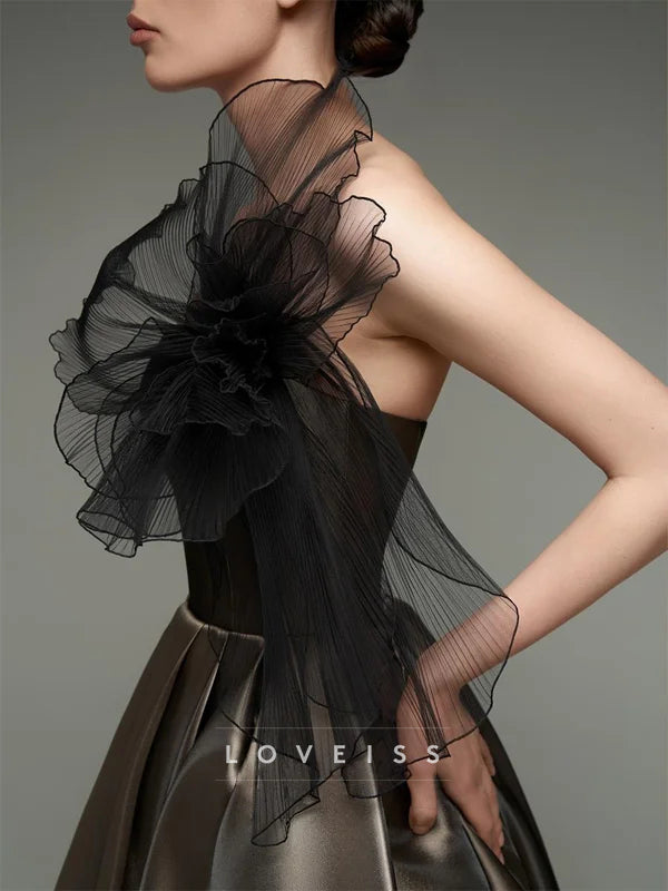 Champagne Strapless Satin Maxi Dress