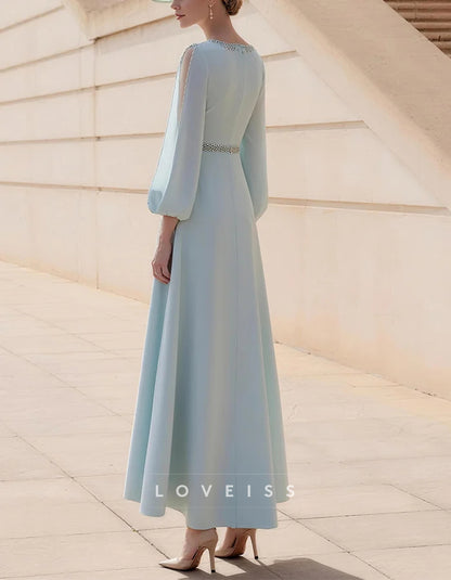 Light Green V-neck Chiffon Maxi Dress