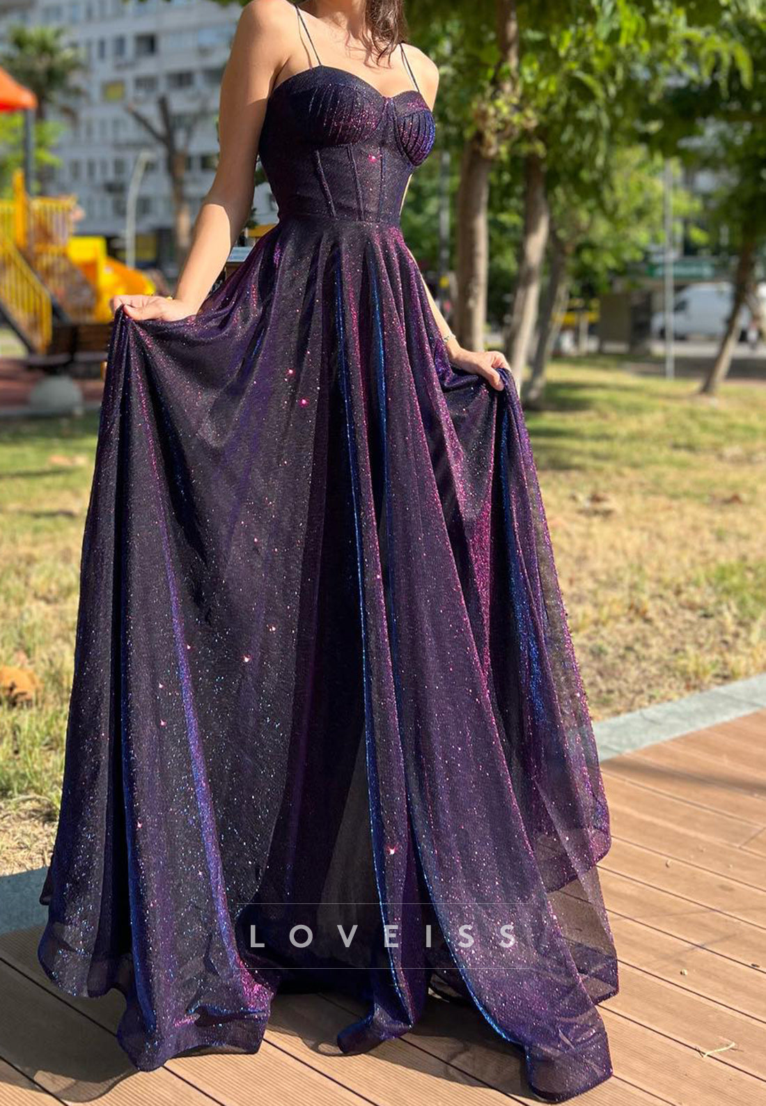 Sweetheart Sleeveless Pleated A-Line Prom Dress – Loveiss