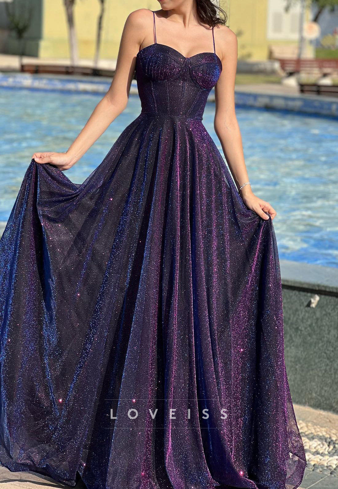 Sweetheart Sleeveless Pleated A-Line Prom Dress
