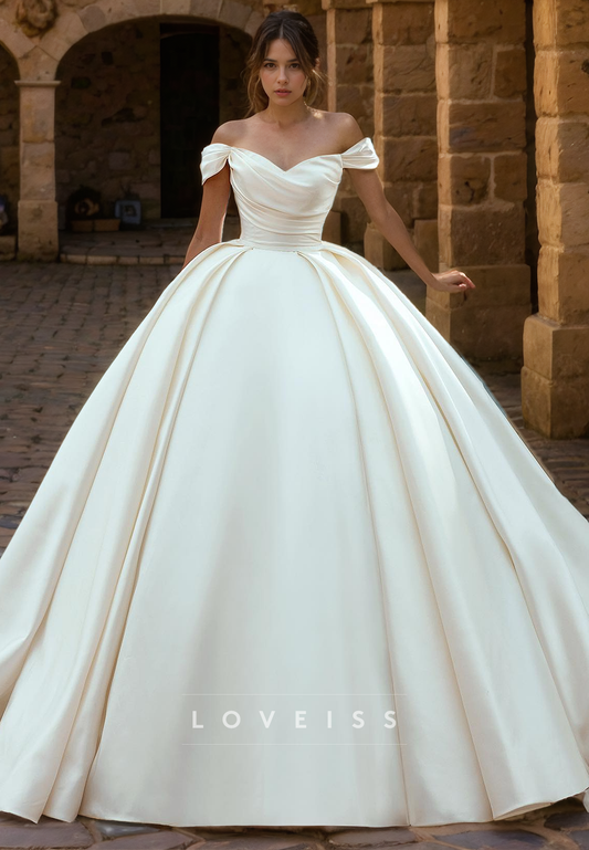 Scoop Strapless Sleek Pleated A-Line Wedding Dress