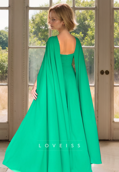 Halter Long Sleeves Sleek A-Line Simple Mother of Bride Dress