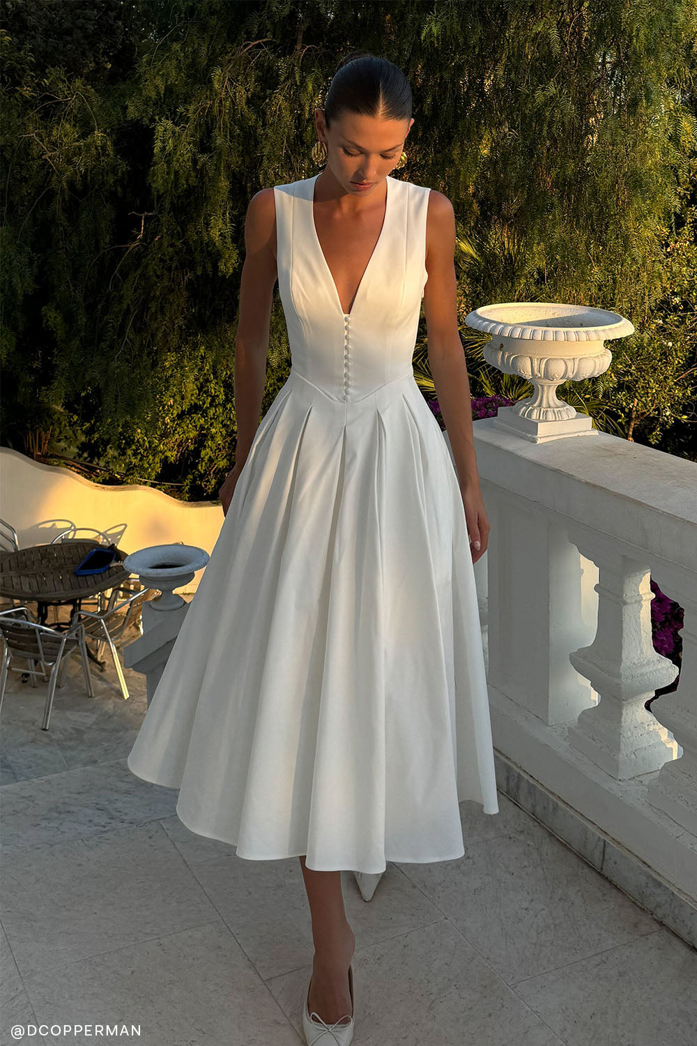 Sleeveless Midi Dress - White