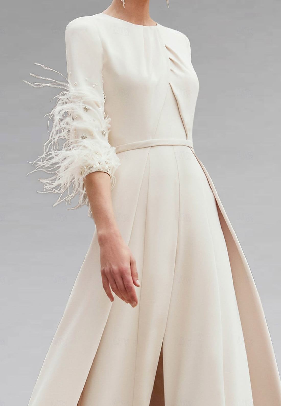 Jumpsuit Formal Wedding Mother of the Bride Elegant Vintage Floor Length Stretch Chiffon Half Sleeve