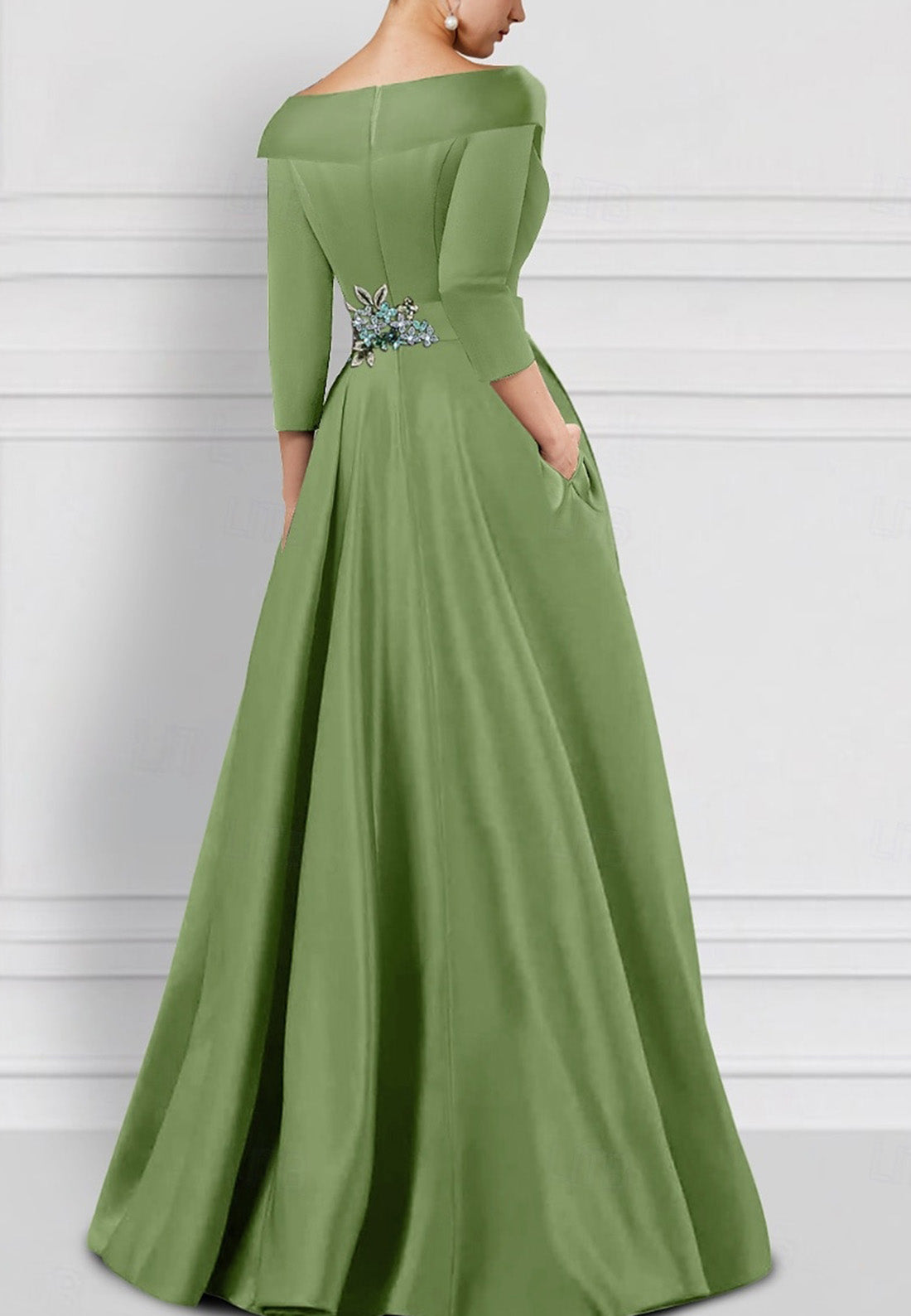 Jumpsuit V-Neck Long Sleeves Appliques Mother of Bride