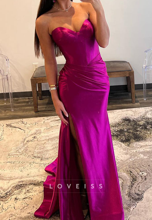 Sweetheart Sleeveless Ruched Mermaid Prom Dress