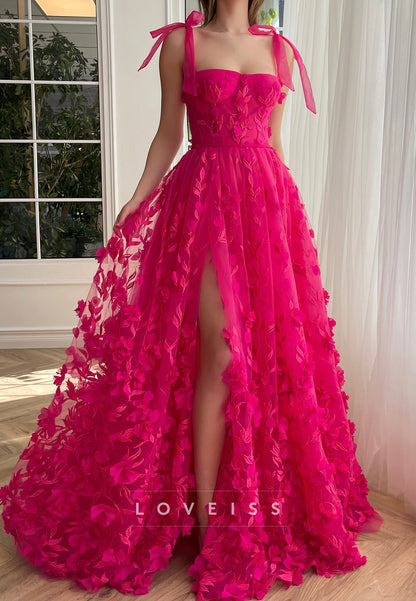 Semi-Sweetheart Straps Pleated A-Line Appliques Prom Dress