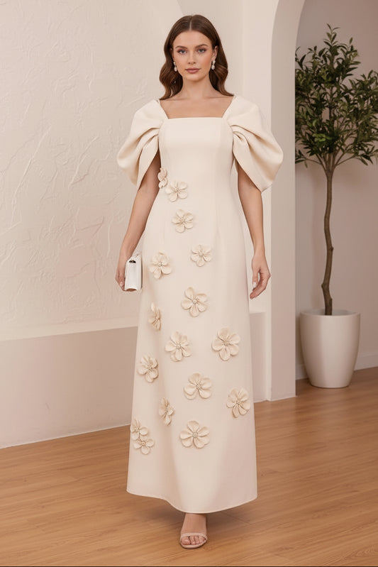 Square Collar Stretch Satin Mother of the Bride Dresses