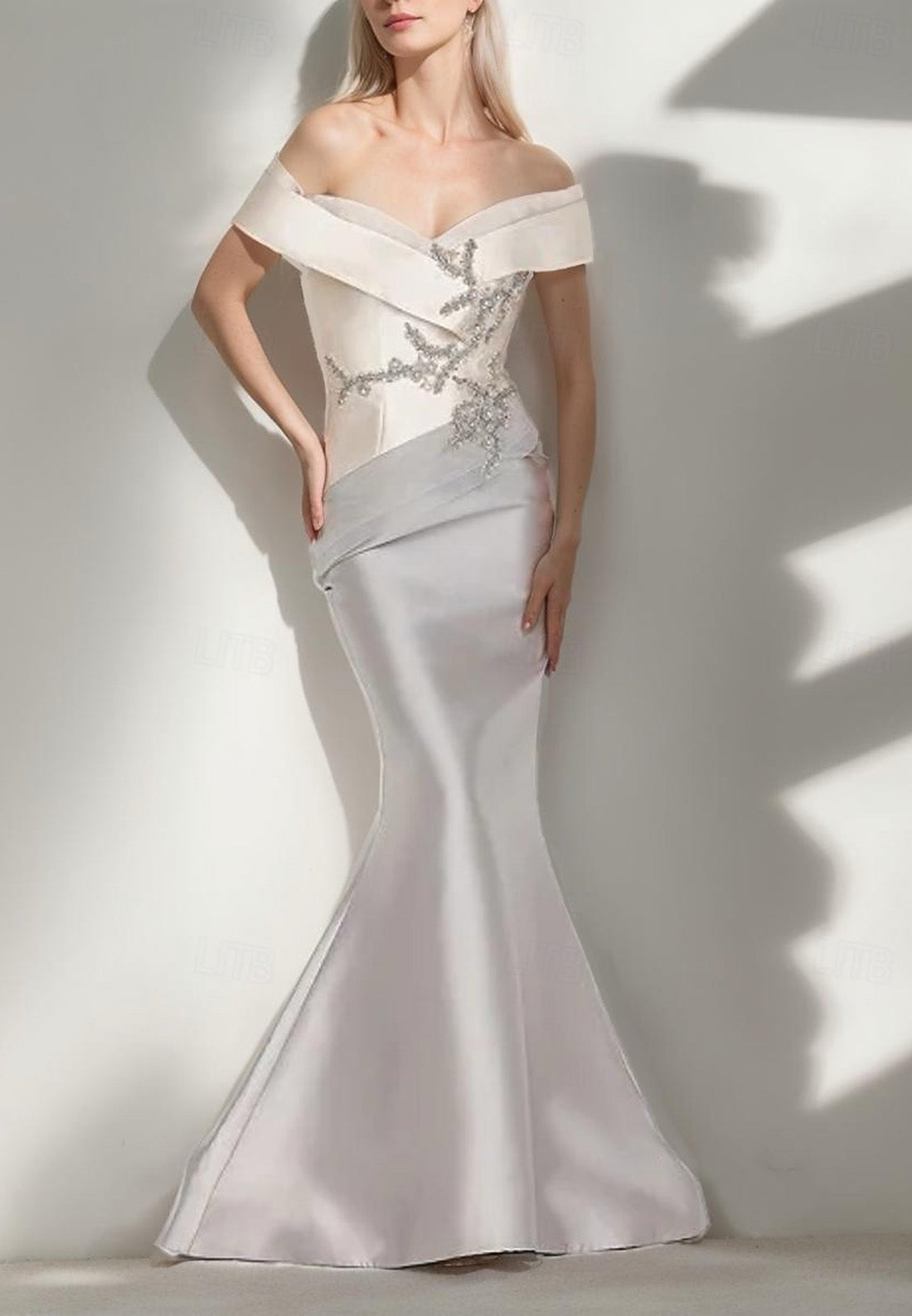 Mermaid Evening Gown Elegant Dress Formal Wedding Floor Length Sleeveless