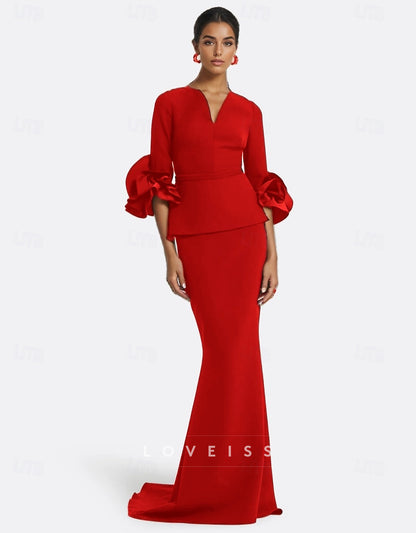 Mermaid Trumpet Floor Length Prom Dresses Evening Gown Ball Gown Formal Dress