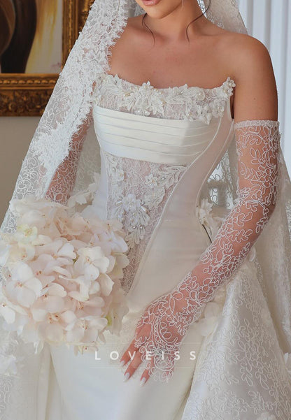 Off-Shoulder Appliques Sleeveless Fitted Mermaid Wedding Dress
