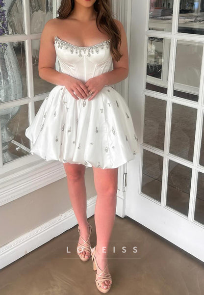 Off-Shoulder Beaded A-Line Party Homecoming Dress
