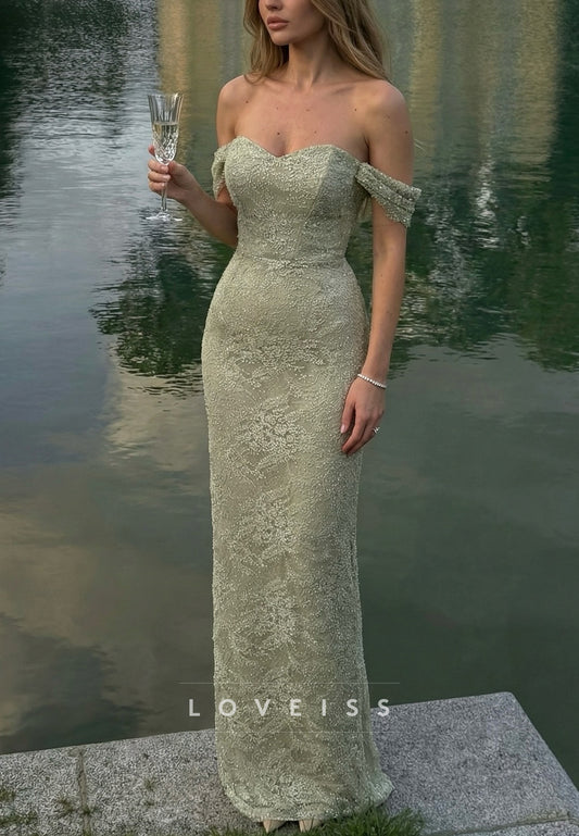 Off-Shoulder Beaded Embroidery Mermaid Prom Dress