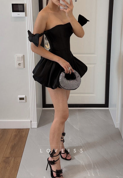 Off-Shoulder Bodycon Corset Pleated A-Line Party Homecoming Dress