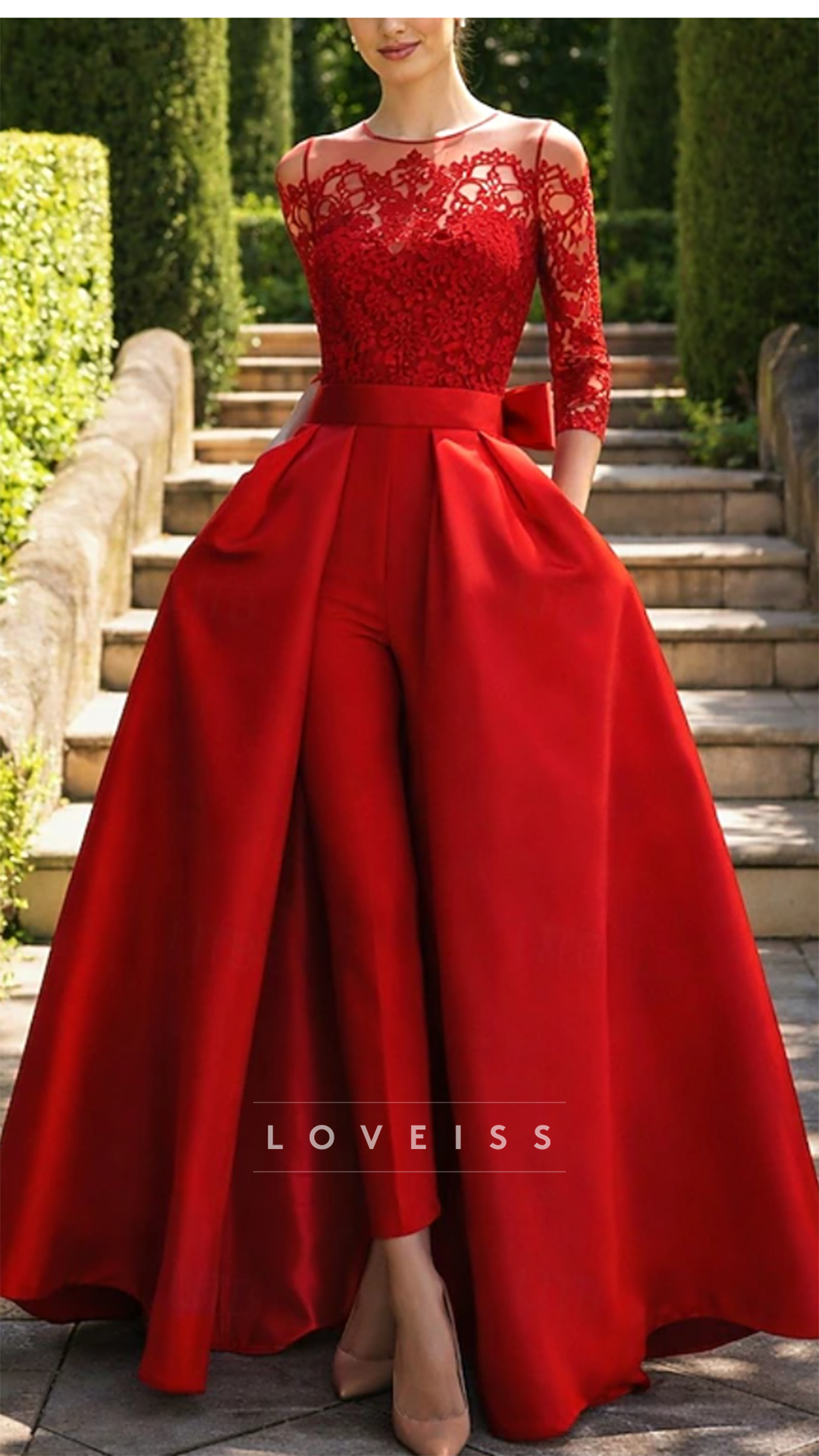 Off-Shoulder Lace Appliques  Jumpsuits Mother of Bride Dress