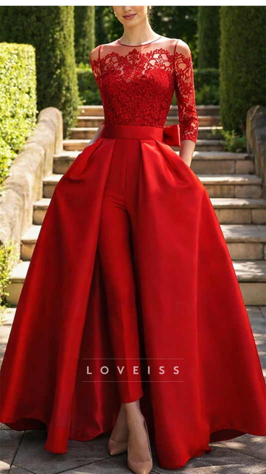 Off-Shoulder Lace Appliques  Jumpsuits Mother of Bride Dress