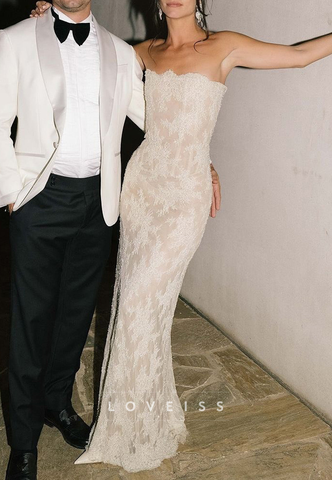 Off-Shoulder Lace Appliques Mermaid Summer Wedding Dress Loveiss Off-Shoulder Lace Appliques Mermaid Summer Wedding Dress Loveiss