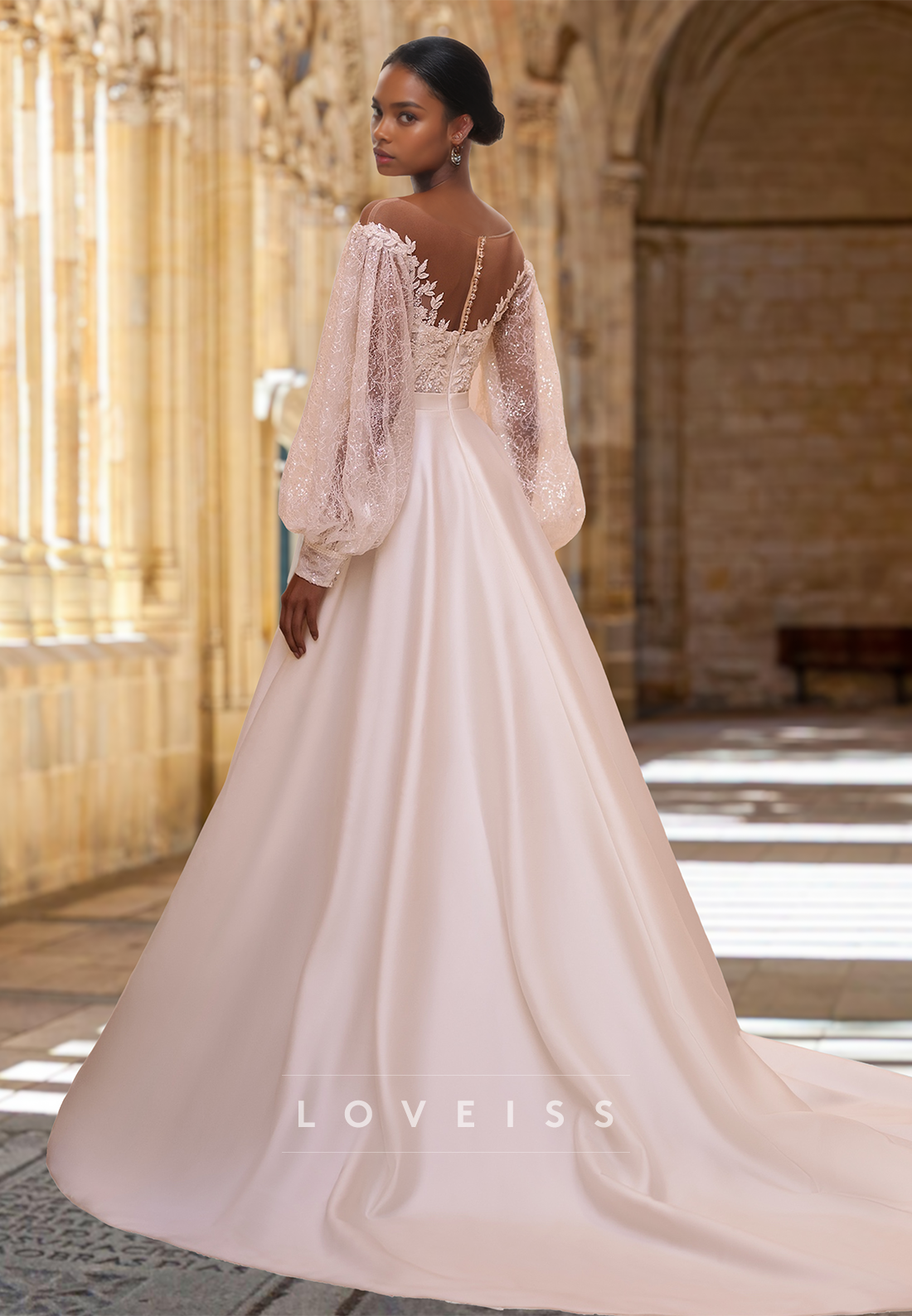 off the shoulder long sleeve a line wedding dress Off-Shoulder Detachable Long Sleeves Lace A-Line Wedding Dress Custom Color / US 2