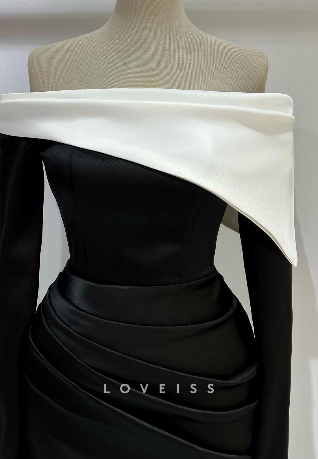 Off-Shoulder Long Sleeves Mermaid Evening Dress