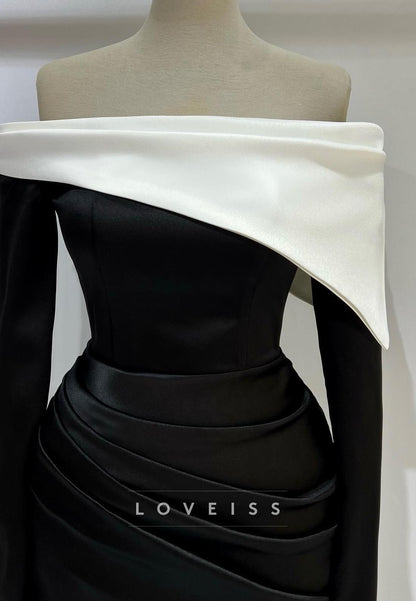 Off-Shoulder Long Sleeves Mermaid Evening Dress
