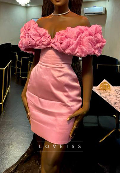Off-Shoulder Ruched Strapless Sheath Party Homecoming Dress