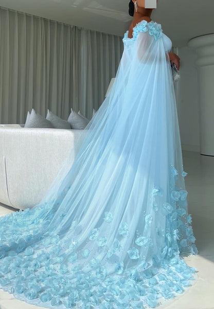 Off-Shoulder Sleeveless Floral Sleek Mermaid Formal Dress