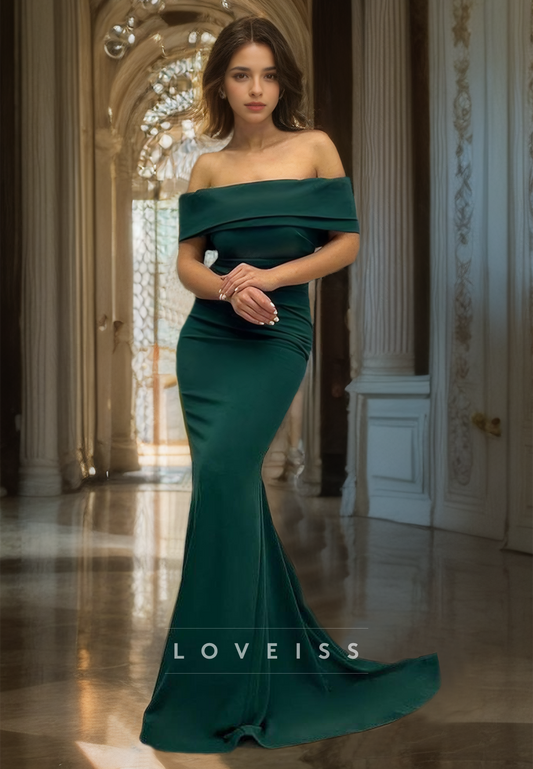 Off-Shoulder Sleeveless Sleek Mermaid Bodycon Formal Dress