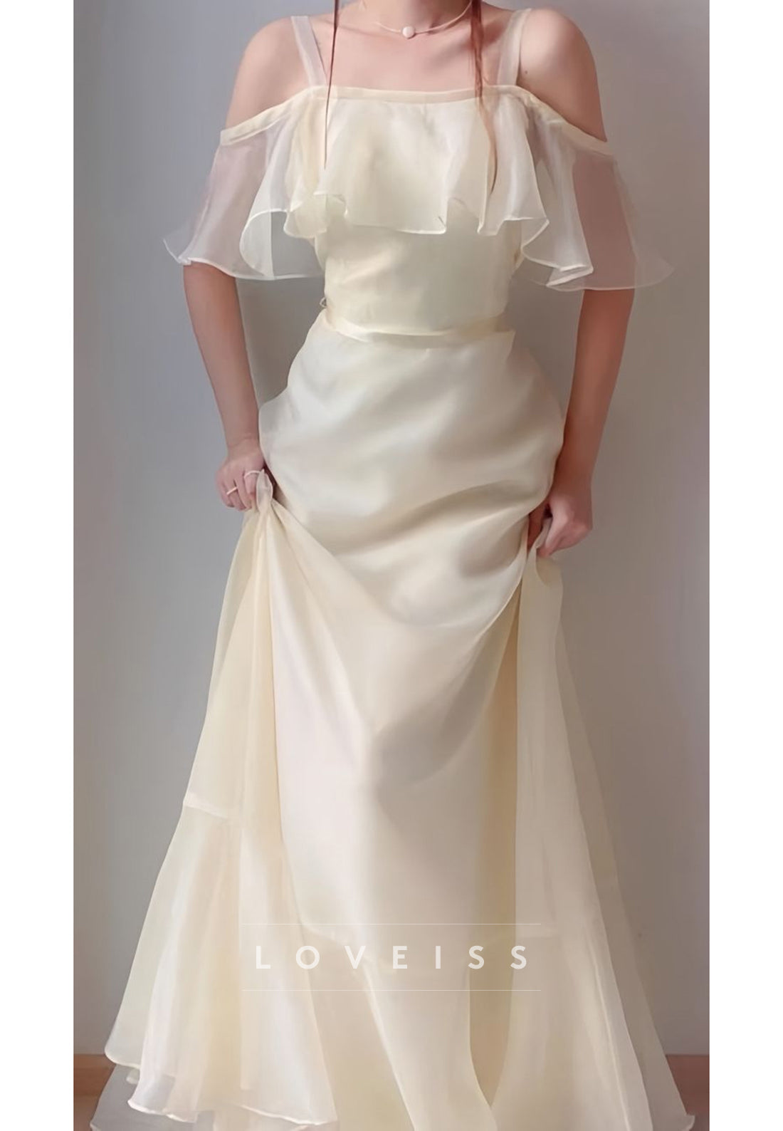 Off-Shoulder Spaghetti Straps A-Line Cocktail Dress