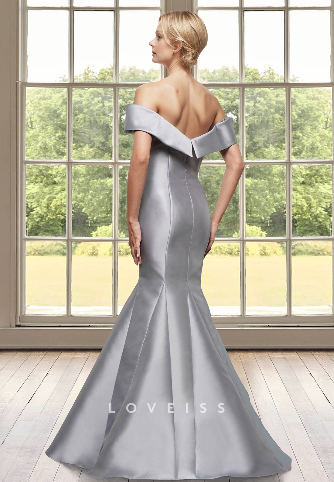 Off-Shoulder Strapless Appliques Satin Mermaid Mother of Bride Dress