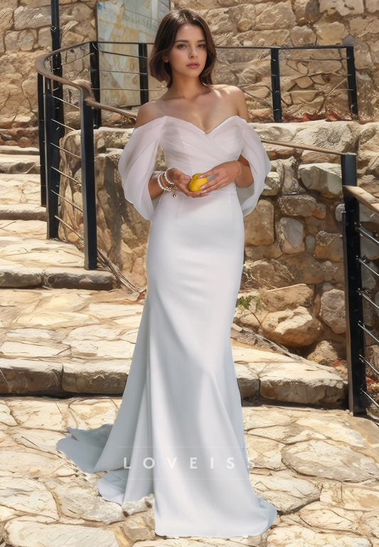 Off-Shoulder Strapless Mermaid Beach Wedding Dress