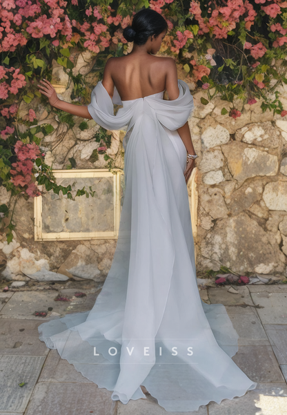 Off-Shoulder Strapless Mermaid Beach Wedding Dress