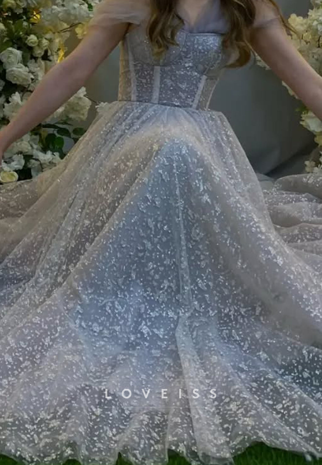 Off-Shoulder Strapless Pleated Appliques A-Line Prom Dress