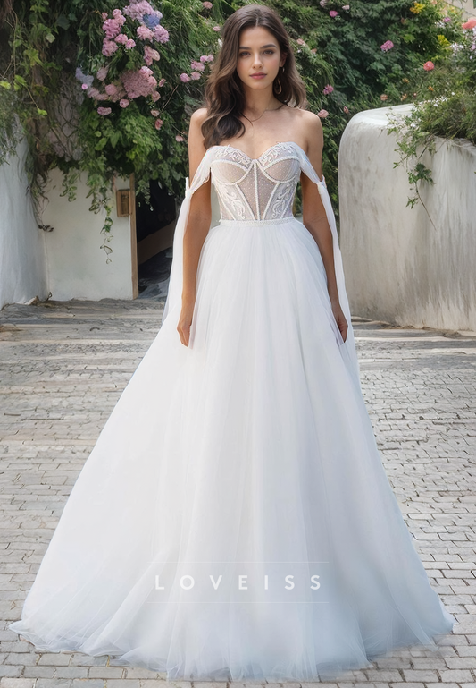 Sweetheart Strapless Tulle Ball Gown Wedding Dress