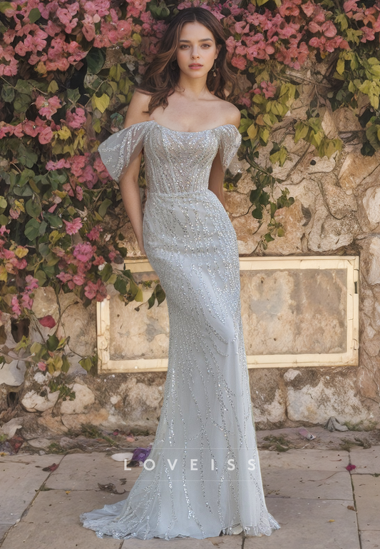 Off-Shouldert Strapless Appliques Mermaid Wedding Dress