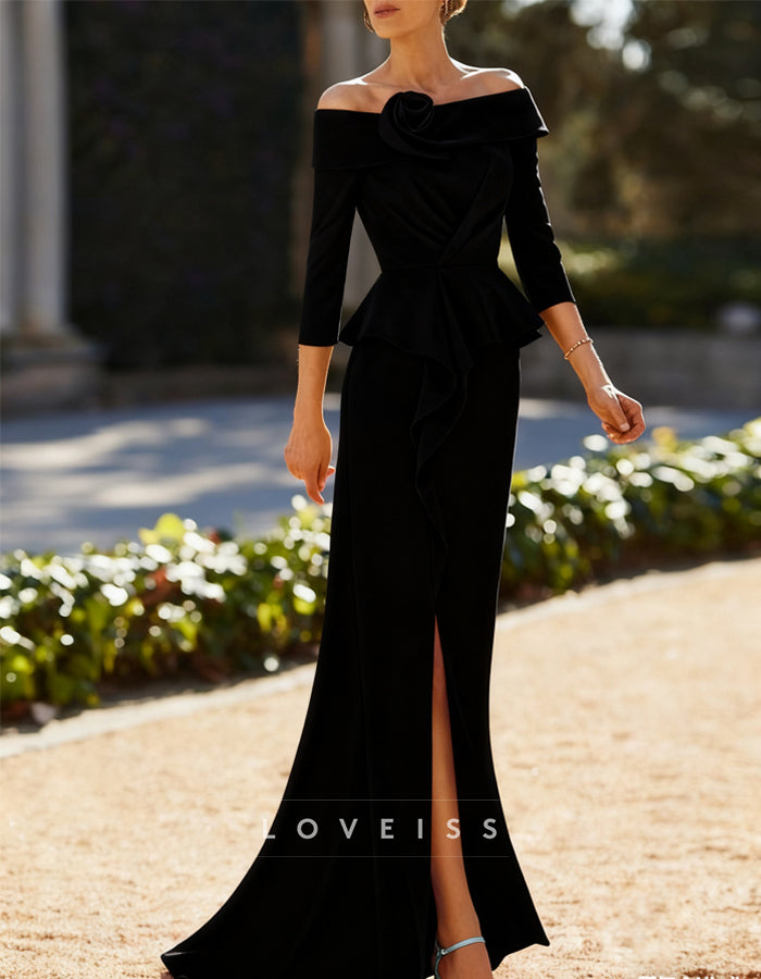 Off-The-Shoulder Floor-Length Maxi Dress