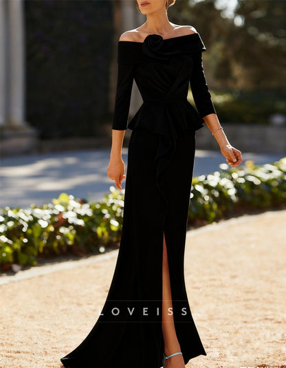 Off-The-Shoulder Floor-Length Maxi Dress