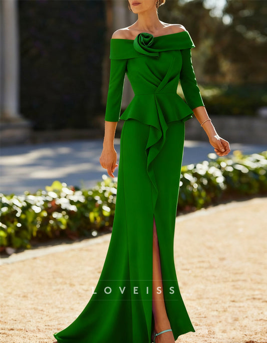 Off-The-Shoulder Floor-Length Maxi Dress