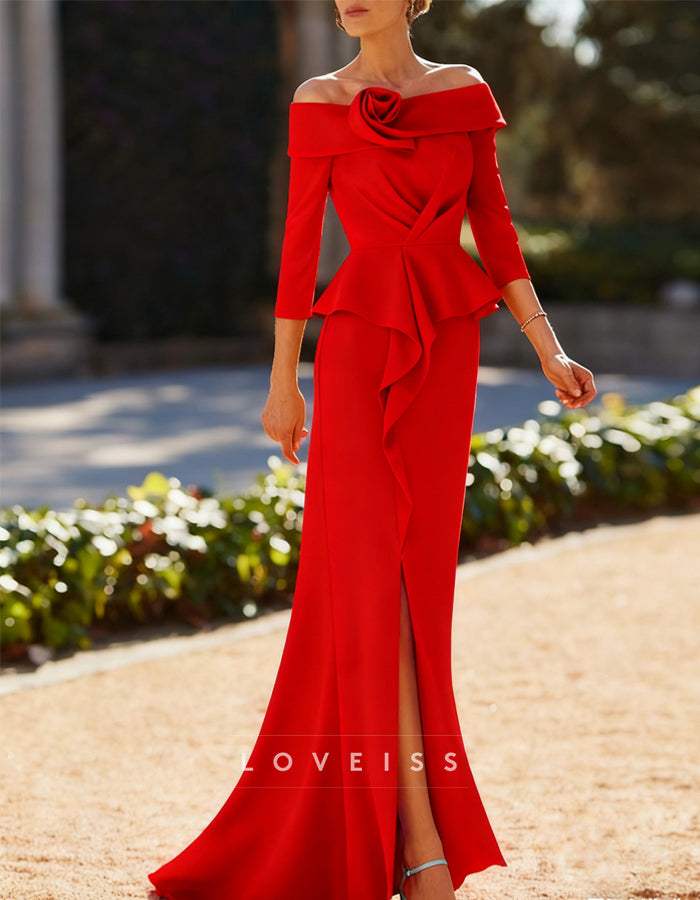 Off-The-Shoulder Floor-Length Maxi Dress