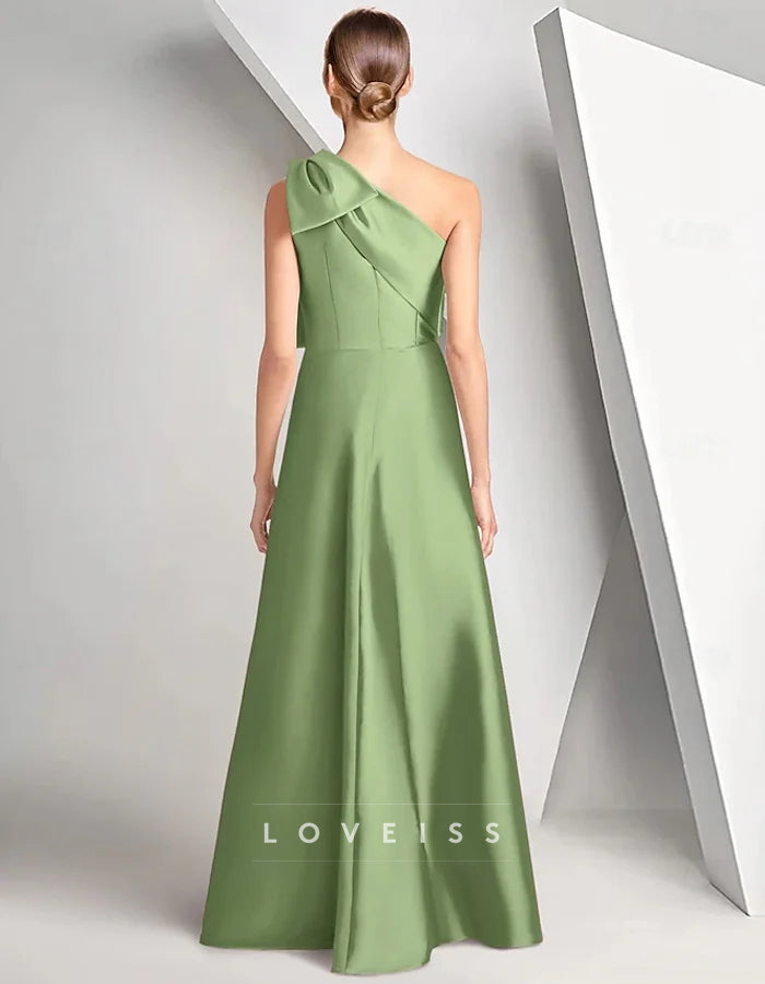 One Shoulder Satin Sequin Bodycon Maxi Dress