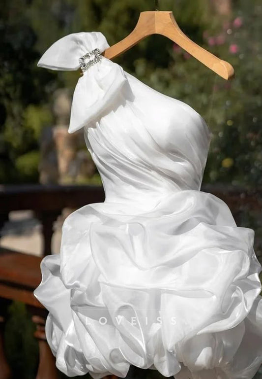 One Shoulder Sleeveless A-Line Party Homecoming Dress