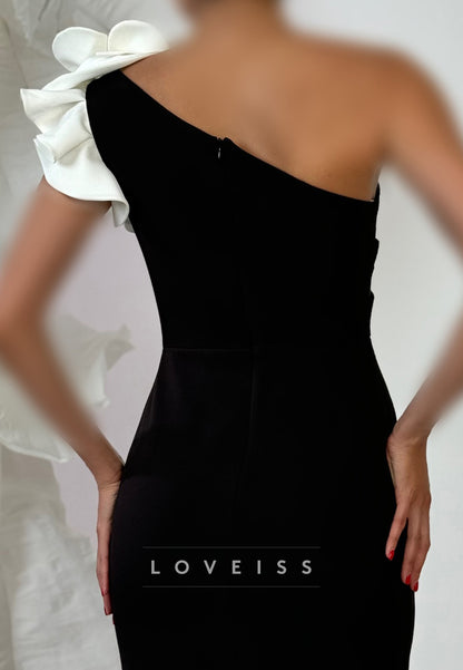 One Shoulder Sleeveless Floral Embellished Mermaid Mother of Bride Dress