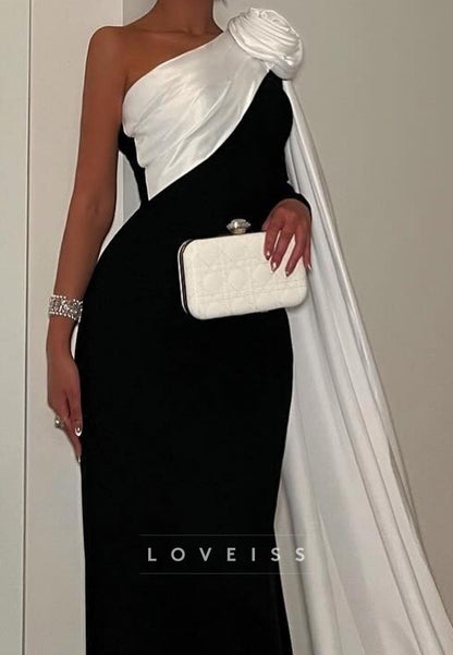One Shoulder Sleeveless Sleek Sheath Evening Dress