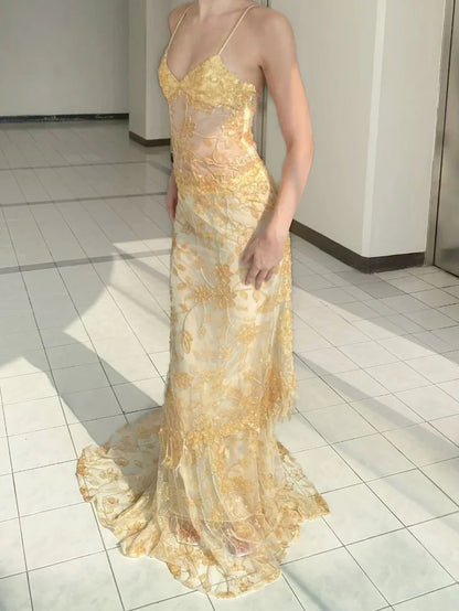 Beautiful Spaghetti Straps Birthday Party Dresses Red Lace Prom Dresses