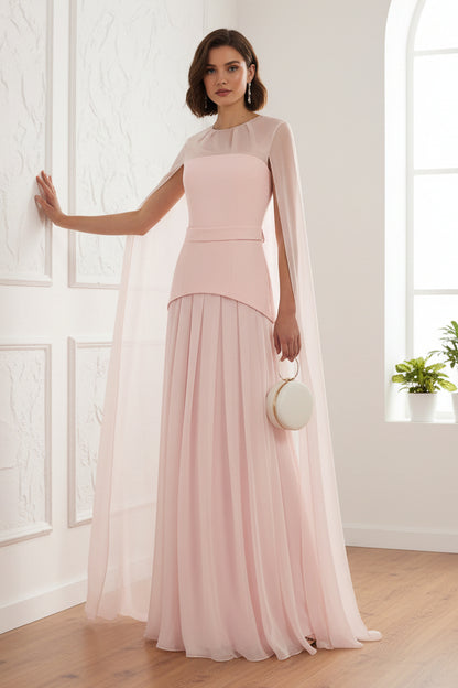 Scoop Long Sleeves Tulle  A-Line Evening Dress